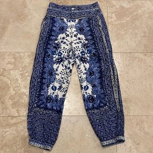 Darling Blue and White Jogger style pants from Anthropologie Size 2